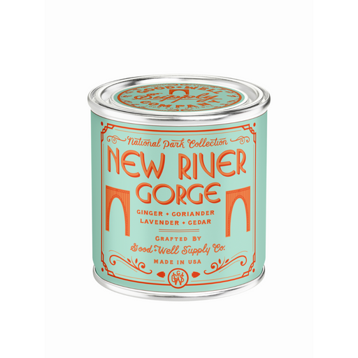 Good & Well Supply Co New River Gorge National Park Candle Candles Light Blue Half Pint / 8oz / Cotton Wick,Pint / 14oz / Cotton Wick