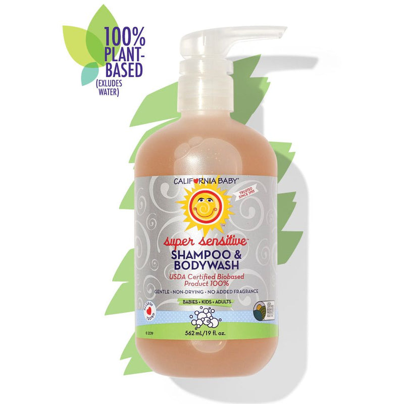 California Baby (No Fragrance) Super Sensitive™ Shampoo & Bodywash Shampoo & Bodywash White Smoke 8.5oz/251mL,19oz/562mL,64oz/half gallon,2oz/59mL