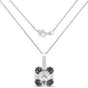 Bids.com 2.72 Carat Genuine Multi Stones .925 Sterling Silver Pendant Pendants White Smoke