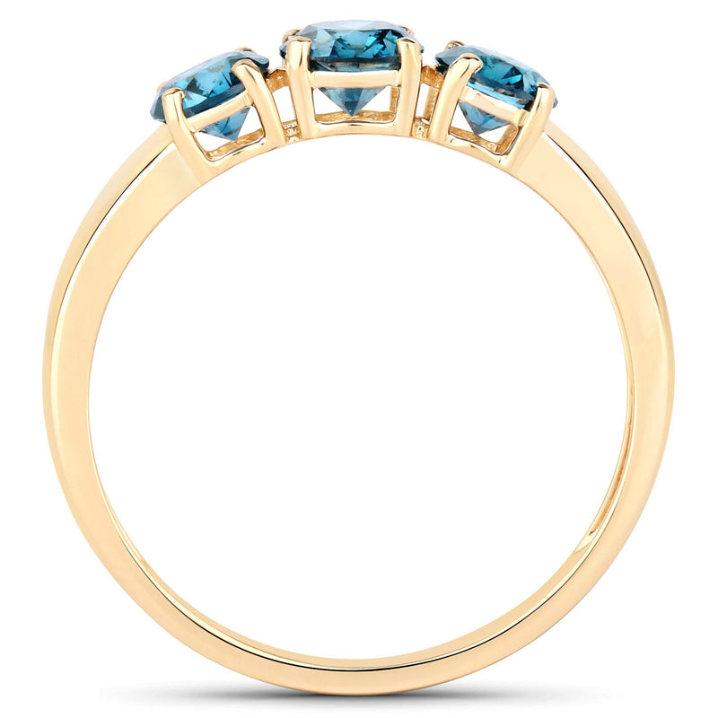 Bids.com 1.03 Carat Genuine Blue Diamond 14K Yellow Gold Ring Rings White Smoke size 6.00,size 7.00,size 8.00