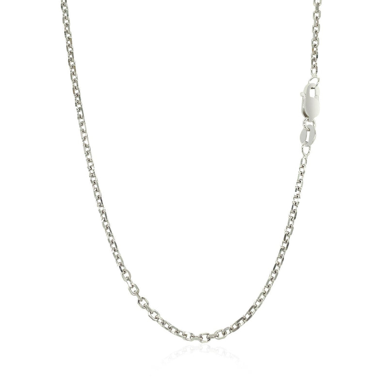 Bids.com 14k White Gold Diamond Cut Cable Link Chain 1.8mm Necklaces White Smoke 16 / White Gold,18 / White Gold,20 / White Gold,22 / White Gold,24 / White Gold,30 / White Gold