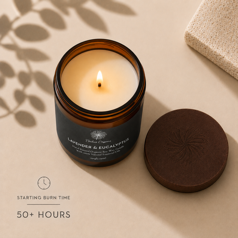 Timeless Organics Skin Care Timeless Candle - Lavender + Eucalyptus Tan