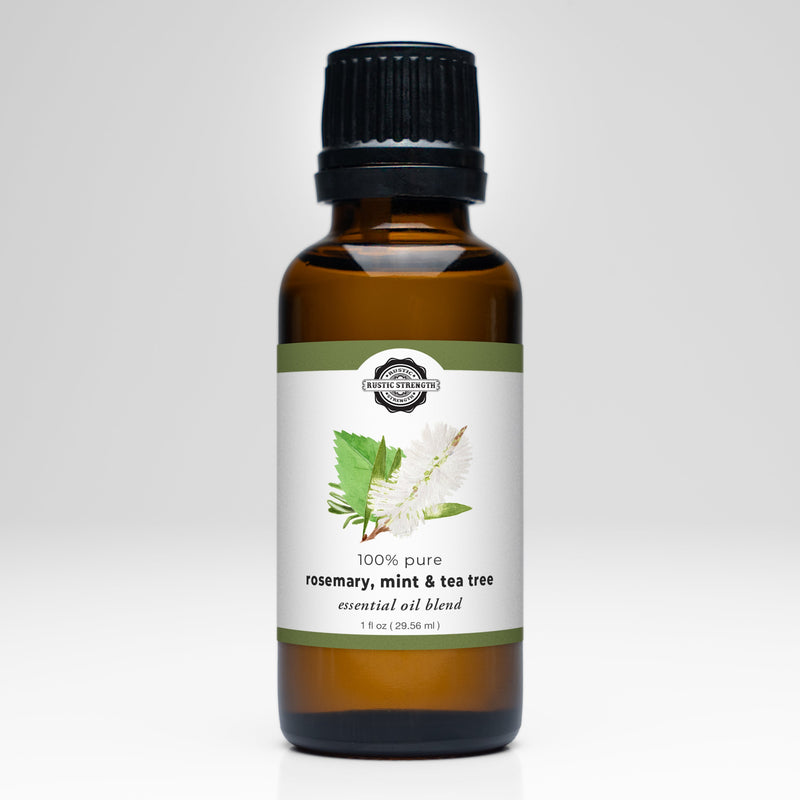 Rustic Strength Rosemary, Mint & Tea Tree Essential Oil Blend Scenting Oil Light Gray