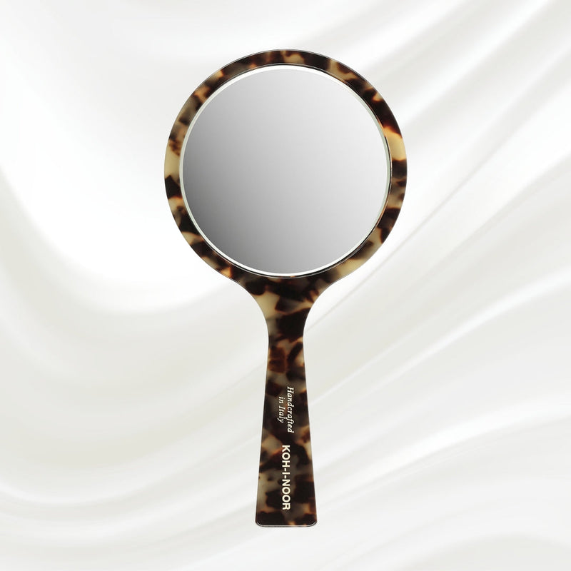 KOH-I-NOOR Beauty USA Luxury Hand Mirror - Garden Green Acetate with German Glass Mirror Lavender