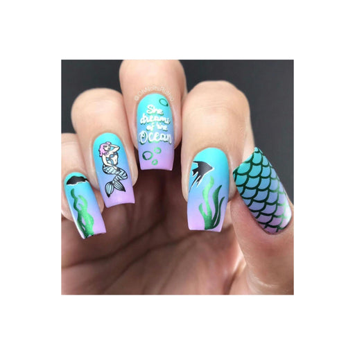 UberChic Beauty Mermaid Life Stamping Plate Dark Gray