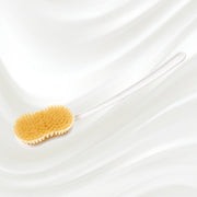 KOH-I-NOOR Beauty USA Natural Bristle Shower Back Brush - Long Handle for Full Back Exfoliation Bath & Body Brushes White Smoke