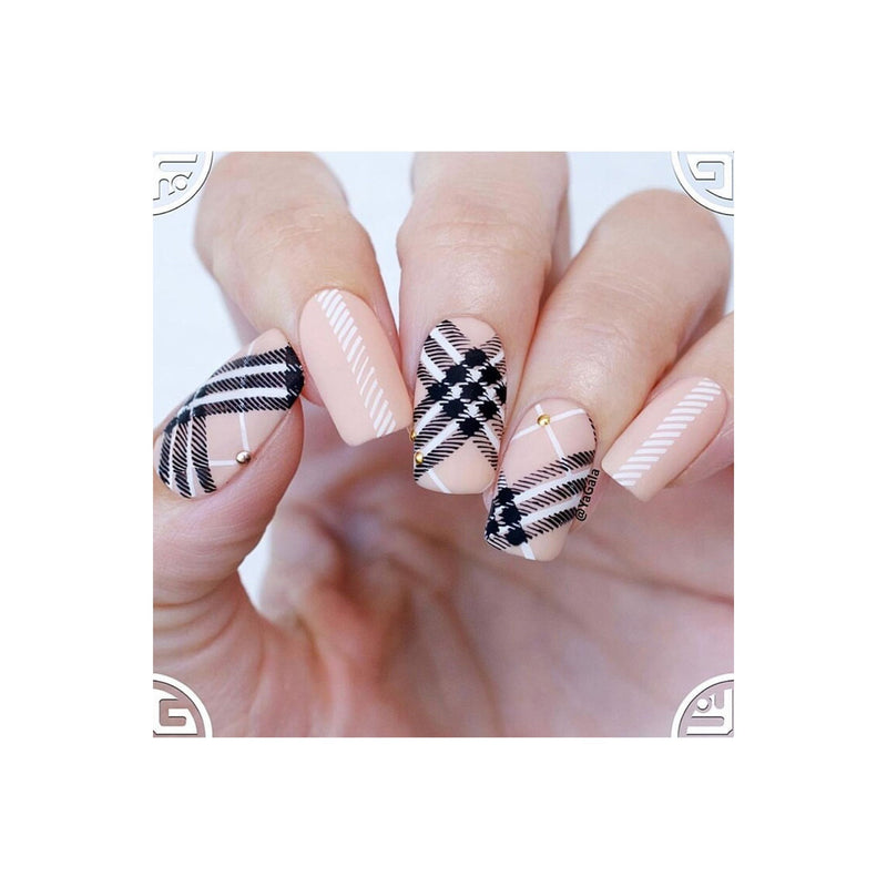 UberChic Beauty Pretty In Plaid-01 Stamping Plate Gray