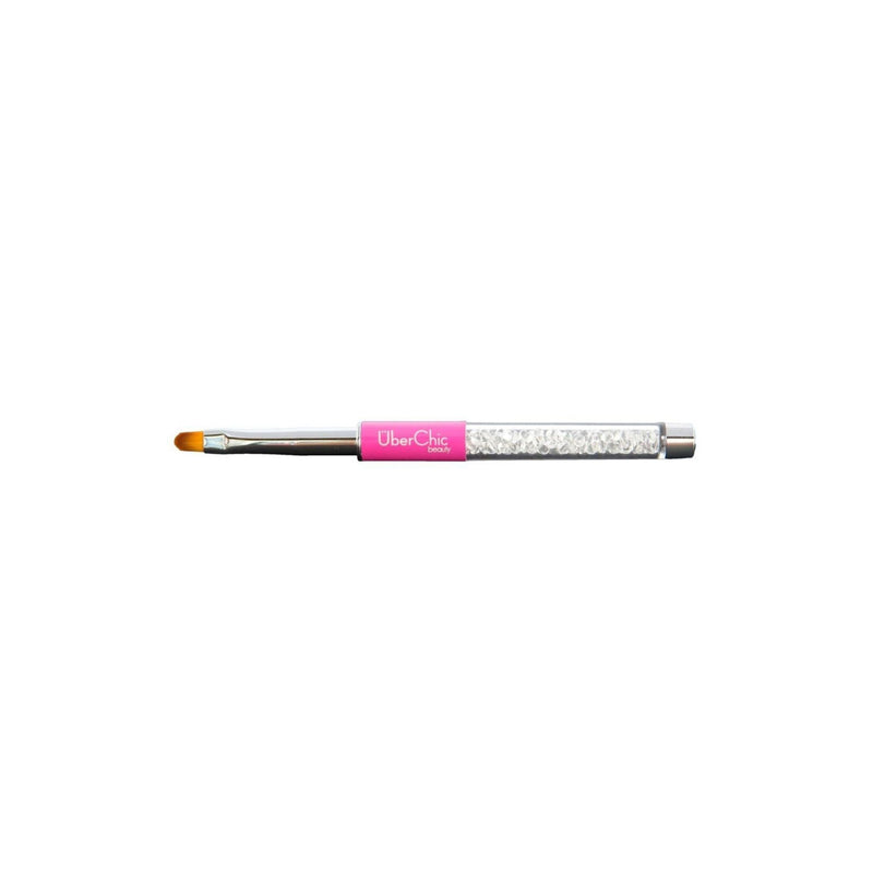 UberChic Beauty Oval Gel Clean Up Brush - Pink Brush Light Gray