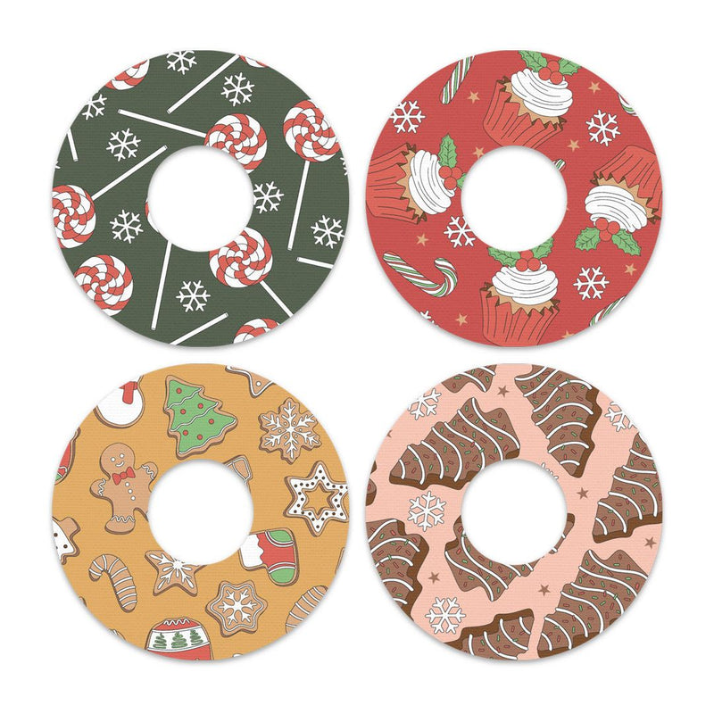 Peelz Christmas Treats Variety FreeStyle Libre 3 Plus & Lingo  Patch Tape - Pump Peelz Patch Medical Tape White Smoke 12-Pack (Set of 12 Patches),4-Pack (Set of 4 Patches)