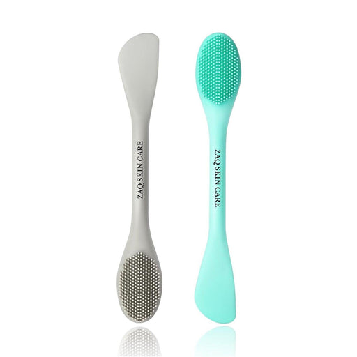 ZAQ Skin & Body Hugz Silicone Cleansing Brush and Spatula Applicator Powder Blue Green,Grey