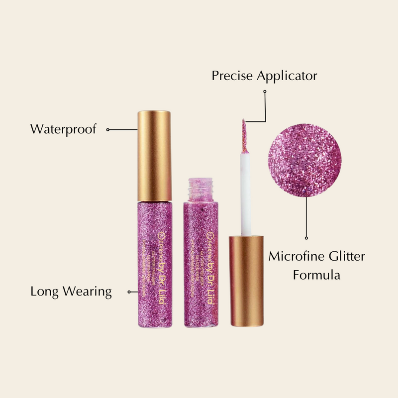 EpiLynx Shimmer & Shine Glitter Eyeliner – Vegan, Allergen-Free, Long-Wearing Eyeliner Misty Rose 2 yellow gold,4 red brown,5 purple,6 light gold,7 green,8 blue,9 fuchsia,10 red,11 gold brown,12 pink,14 dark brown,15 brown,16 earth brown