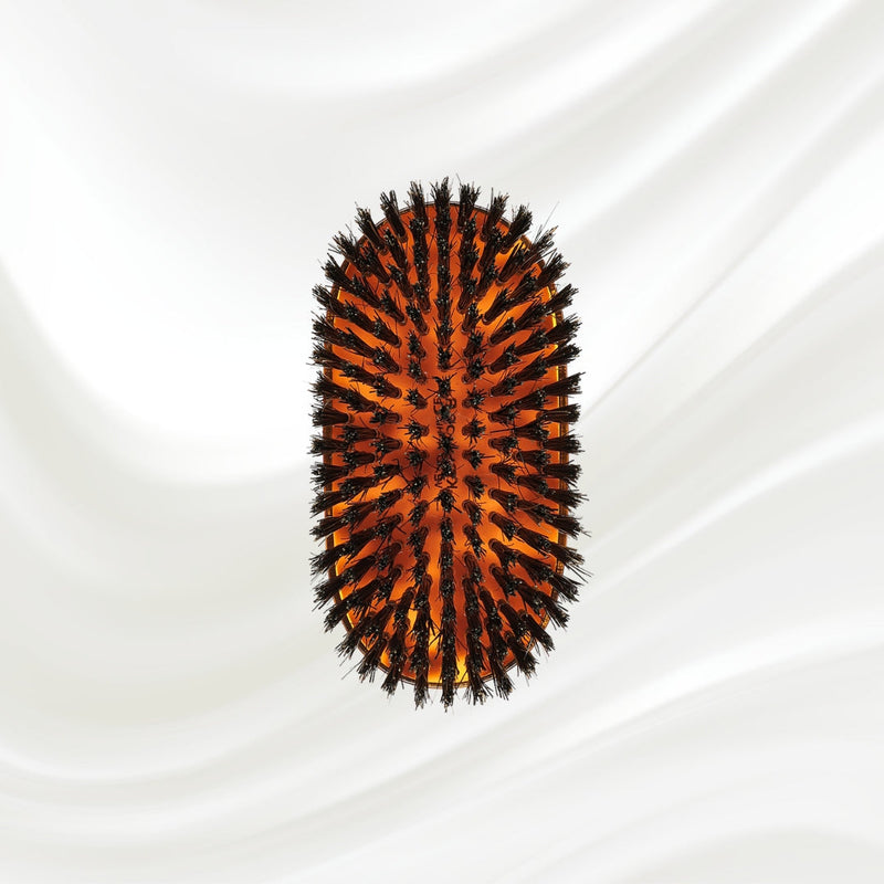 KOH-I-NOOR Beauty USA Jaspè Military Boar Bristle Brush - Men's Hair & Beard Grooming Hair Brush Lavender Boar Bristles / Large