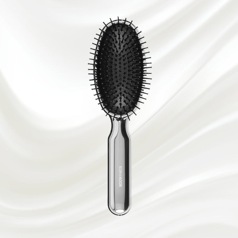 KOH-I-NOOR Beauty USA Metallic Pneumatic Oval Synthetic Pin Hairbrush Hair Brush Lavender Chrome / Large