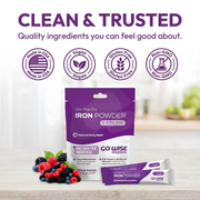 Go Wise Gentle Iron Supplement for Women and Men (No Water Needed) Iron Supplement Sea Green 28 Stick Packs,42 Stick Packs,14 Stick Packs