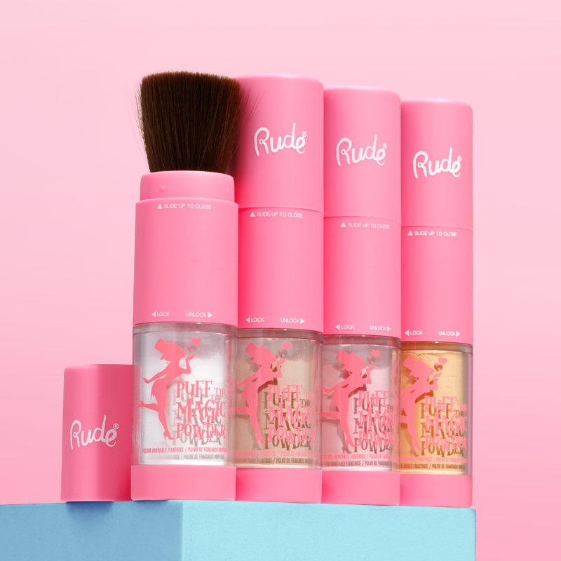 Rude Cosmetics Puff the Magic Powder Powder Pink Translucent,Natural,Tender Rose,Bare Honey