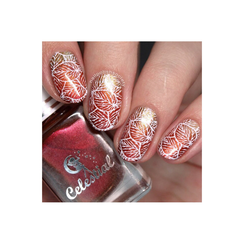 UberChic Beauty Lovely Leaves-01 Stamping Plate Rosy Brown
