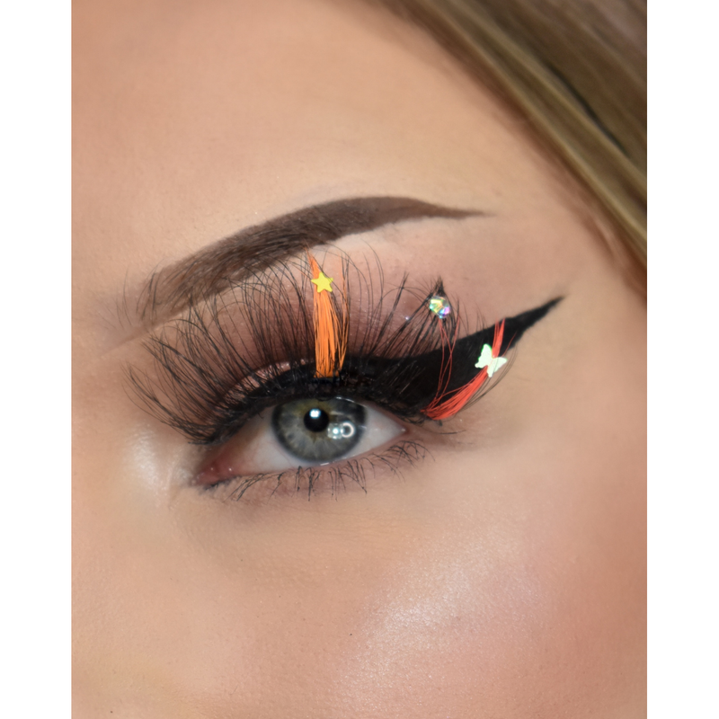 Lunautics Sorbet Sparkle - Faux Mink Glam Glitter & Rhinestone Glitter Lashes False Eyelashes Rosy Brown
