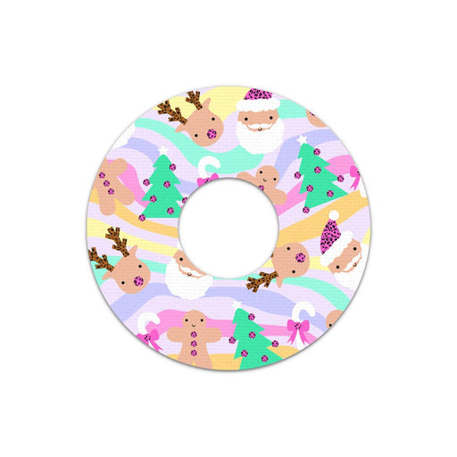 Peelz Christmas Pastel FreeStyle Libre 3 Plus & Lingo  Patch Tape - Pump Peelz Patch Medical Tape White Smoke 12-Pack (Set of 12 Patches),4-Pack (Set of 4 Patches),1-Single (1 Single Patch)