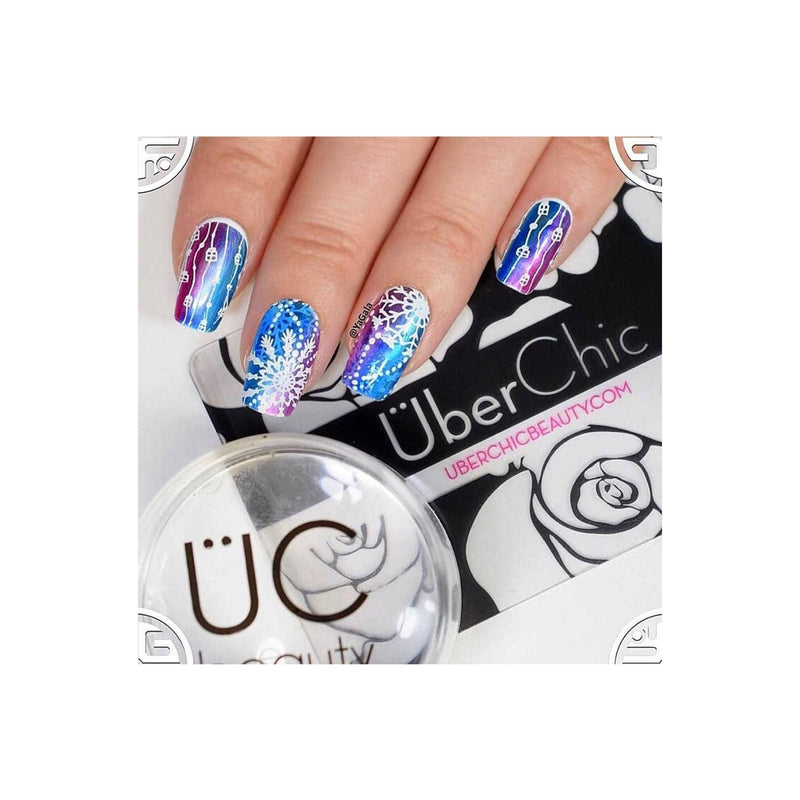 UberChic Beauty Holly Jolly, (Christmas-02) Stamping Plate Gray