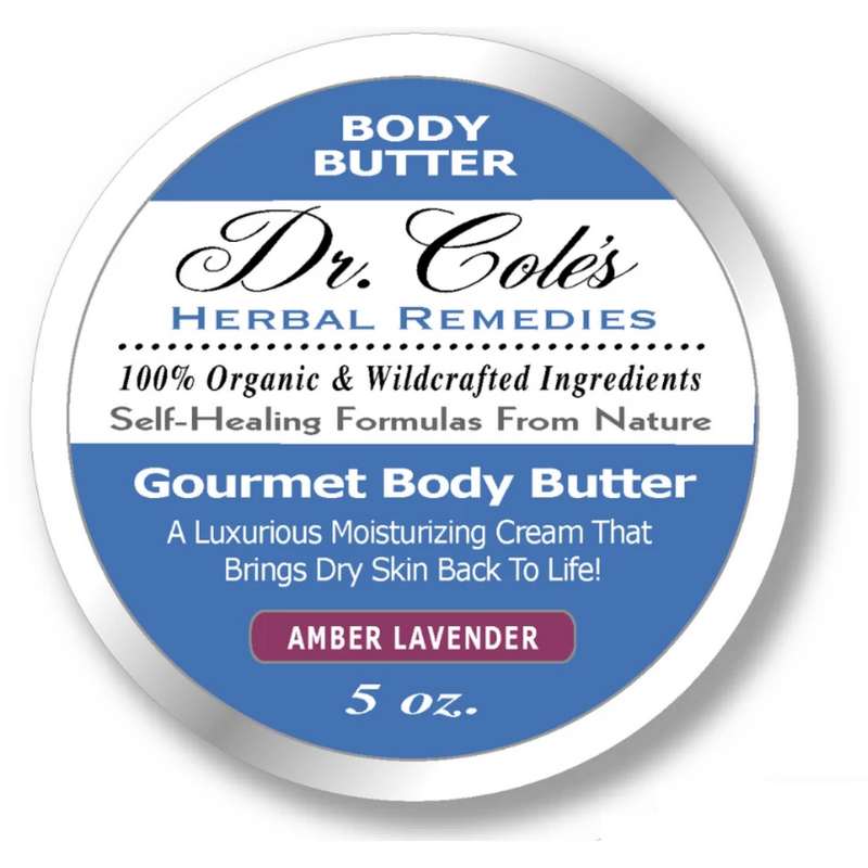 COLEHERBALS LLC 34 - Dr. Cole's Gourmet Body Butter - AMBER LAVENDER Herbal Steel Blue