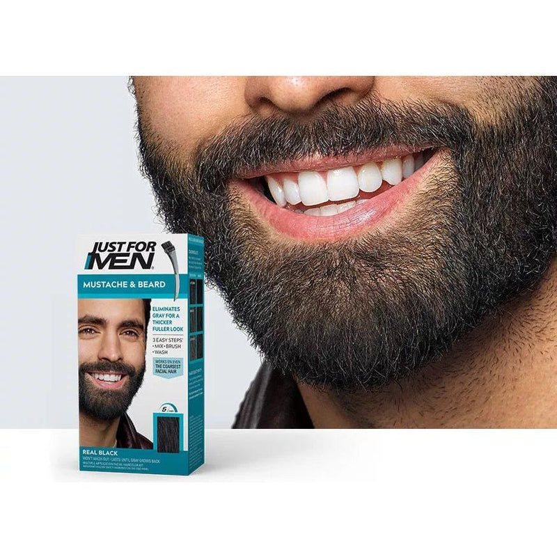 Just For Men Just For Men Brush-In Color Gel for Mustache & Beard, Real Black M-55 / 0.5 Oz Hair Color Dark Slate Gray