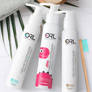 ORL Fluoride-free Toothpaste with Natural Hydroxyapatite Toothpaste Light Gray Fresh Mint,Cinnamint,Kids Bubblegum