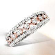 Bids.com 14k White And Rose Gold Diamond Band (3/8 cttw) Rings White Smoke 3 / White & Rose Gold,3.5 / White & Rose Gold,4 / White & Rose Gold,4.5 / White & Rose Gold,5 / White & Rose Gold,5.5 / White & Rose Gold,6 / White & Rose Gold,6.5 / White & Rose Gold,7 / White & Rose Gold,7.5 / White & Rose Gold,8 / White & Rose Gold,8.5