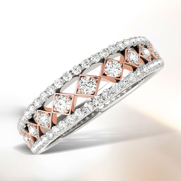 Bids.com 14k White And Rose Gold Diamond Band (3/8 cttw) Rings White Smoke 3 / White & Rose Gold,3.5 / White & Rose Gold,4 / White & Rose Gold,4.5 / White & Rose Gold,5 / White & Rose Gold,5.5 / White & Rose Gold,6 / White & Rose Gold,6.5 / White & Rose Gold,7 / White & Rose Gold,7.5 / White & Rose Gold,8 / White & Rose Gold,8.5