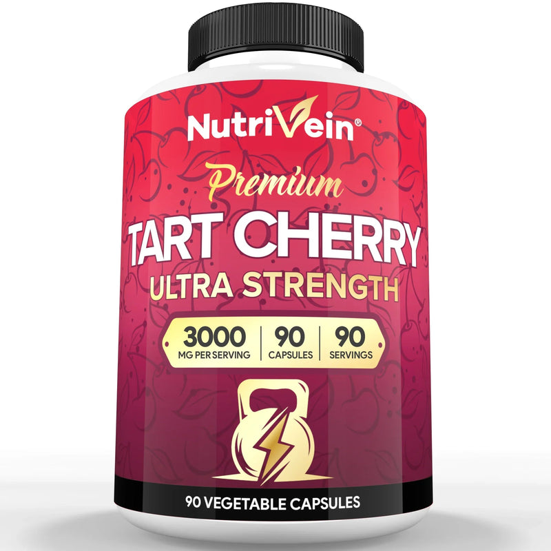 Nutrivein Nutrivein Premium Tart Cherry Capsules 3000mg - 90 Capsules VI-AGZV-6330 White Smoke