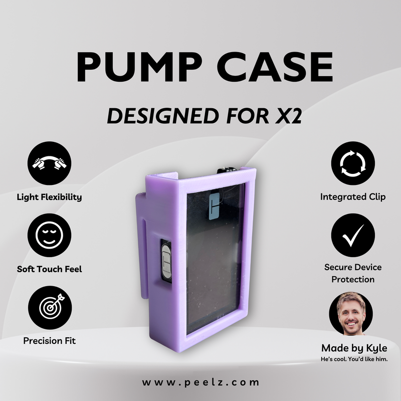 Peelz Tandem t:slim X2 Insulin Pump Case – Soft-Touch, Flexible Protection by Pump Peelz Light Gray Petal,Onyx,Lime,Sky,Slate,Cloud,Clear