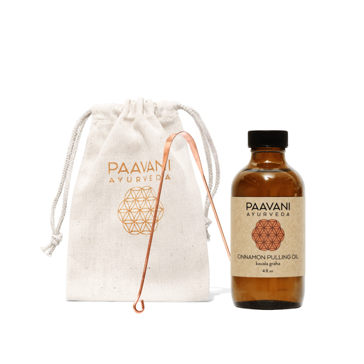 Paavani Ayurveda Cinnamon Oral Care Ritual | Ayurvedic Oil Pulling & Tongue Cleaning variable White Smoke