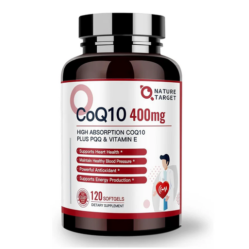 Nature Target CoQ10 + PQQ + Vitamin E, 400mg, 120 Softgels CoQ10 White Smoke