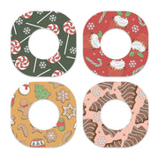 Peelz Christmas Treats Variety Dexcom G7 and Stelo Patch Tape - Pump Peelz Patch Medical Tape White Smoke 12-Pack (Set of 12 Patches),4-Pack (Set of 4 Patches)