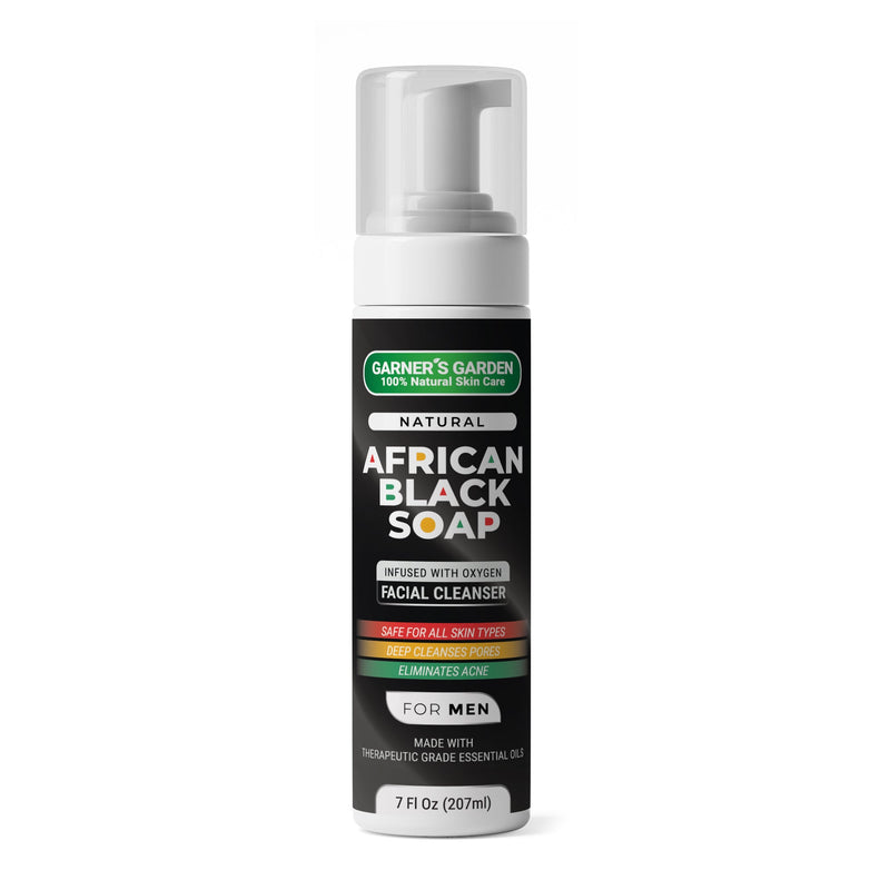 Garner's Garden African Black Soap Foaming Facial Cleanser | H2O2 Facial Cleanser Light Gray Men's African Black Soap Foaming Facial Cleanser / 7 oz Foamer (Recommended)