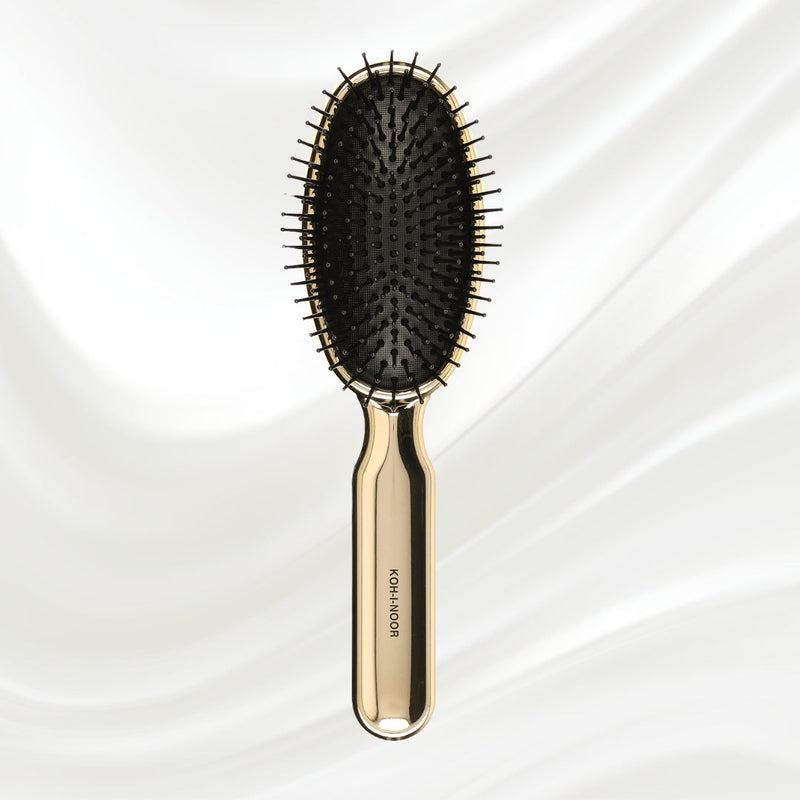KOH-I-NOOR Beauty USA Metallic Pneumatic Oval Synthetic Pin Hairbrush Hair Brush Lavender Gold / Large