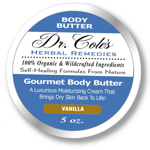 COLEHERBALS LLC 39 - Dr. Cole's Gourmet Body Butter - VANILLA Herbal Steel Blue