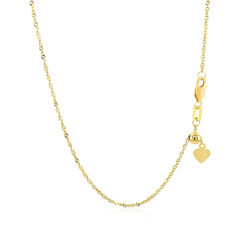 Bids.com 14k Yellow Gold Singapore Style Adjustable Chain (1.40 mm) Necklaces White Smoke 22 / Yellow Gold,One / Yellow Gold