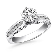 Bids.com 14k White Gold Channel Set Engagement Ring with Engraved Sides Rings White Smoke 4 / White Gold,4.5 / White Gold,5 / White Gold,5.5 / White Gold,6 / White Gold,6.5 / White Gold,7 / White Gold,7.5 / White Gold,8 / White Gold,8.5 / White Gold,9 / White Gold