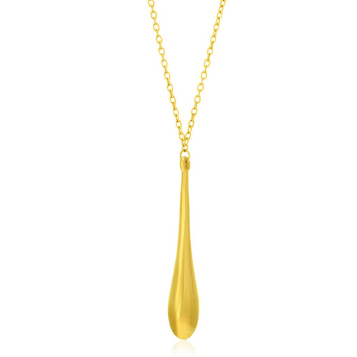 Bids.com 14k Yellow Gold Teardrop Shape Long Pendant Pendants White Smoke Yellow Gold