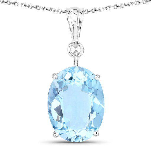 Bids.com 11.25 Carat Genuine Swiss Blue Topaz .925 Sterling Silver Pendant Pendants White Smoke