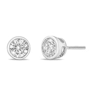 Bids.com 14K White Gold 1.0 Cttw Lab Grown Diamond Screw-Back Classic Bezel Solitaire Stud Earrings (G-H Color, VS2-SI1 Clarity) Earrings White Smoke White.Gold / 2,Yellow.Gold / 1