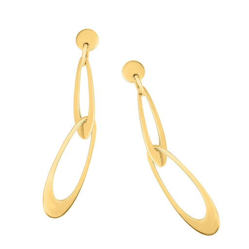 Bids.com 14k Yellow Gold Italian Oval Link Earrings Earrings White Smoke Yellow Gold