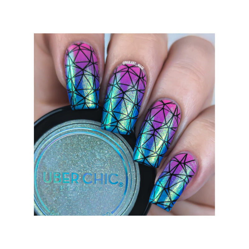 UberChic Beauty Luxe In Lines Stamping Plate Light Slate Gray