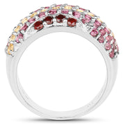 Bids.com 2.35 Carat Genuine Multi Stone .925 Sterling Silver Ring Rings White Smoke size 7.00,size 6.00,size 8.00,size 9.00