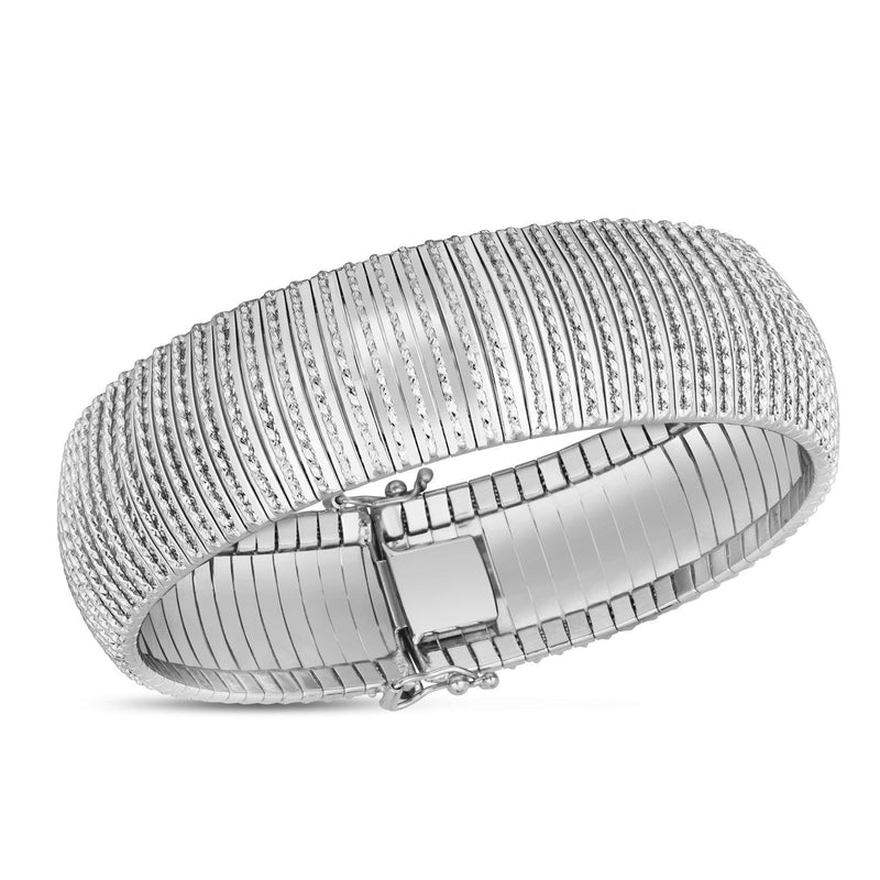 Bids.com 14k White Gold Bold Diamante Flex Bracelet (17.10 mm) Bracelets Gray 7 / White Gold,7.5 / White Gold