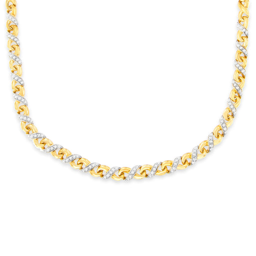 Bids.com 10K Yellow Gold 1 cttw Diamond Riviera Statement Pendant Necklace (J-K, I2-I3) Necklaces White Smoke Yellow.Gold / 18