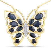 Bids.com 2.94 Carat Genuine Blue Sapphire and White Zircon .925 Sterling Silver Necklace Necklaces White Smoke