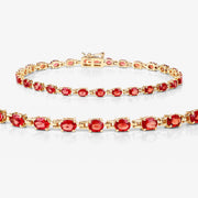 Bids.com 7.00 Carat Genuine Orange Sapphire 14K Yellow Gold Bracelet Bracelets White Smoke size 7.00