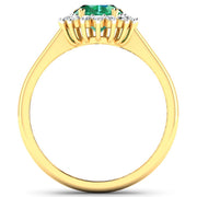 Bids.com 1.87 Carat Genuine Zambian Emerald and White Diamond 14K Yellow Gold Ring Rings White Smoke size 6.00,size 7.00,size 8.00,size 9.00