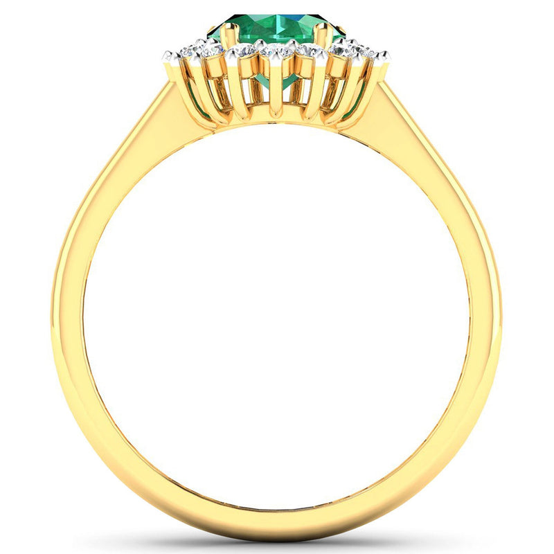 Bids.com 1.87 Carat Genuine Zambian Emerald and White Diamond 14K Yellow Gold Ring Rings White Smoke size 6.00,size 7.00,size 8.00,size 9.00